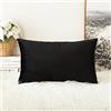 MIULEE Confezione da 1 Federa in Velluto Copricuscino Decorativo Fodera Quadrata per Cuscino per Divano Camera da Letto Casa30X50cm Nero
