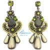 Bianco bijoux ORECCHINO A PERNO CON PENDENTE RICCAMENTE LAVORATO VERDE ART. 460677L