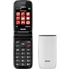 Brondi Magnum 4 Telefono Cellulare Maxi Display, Tastiera Fisica Retroilluminata, Dual Sim, 1.3 MP, Li-ion 800 mAh, Flip Attivo, Bianco