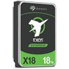 Seagate Exos X18, 18TB, Hard Disk Interno, HDD, SAS, Classe Enterprise, CMR 3,5, Hyperscale SATA 6GB/s, 7.200 RPM, 512e, caching avanzato (ST18000NM000J)