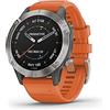 Garmin Orologio Fenix 6 Sapphire Smartwatch Silicone Arancione 47 mm 010-02158-14, regular
