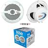 WEB 2 altoparlanti marini compatibile con BOSS AUDIO MR50W 2 vie da 15,5 cm 75 watt rms 150 watt max impermeabili mare piscina barca, a coppia + 5 sticker omaggio