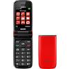 Brondi Magnum 4 Telefono Cellulare Maxi Display, Tastiera Fisica Retroilluminata, Dual Sim, 1.3 MP, Li-ion 800 mAh, Flip Attivo, Rosso