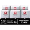 illy, Caffè in Capsule Iperespresso FORTE, 100% Arabica con Intenso Aroma di Pan Tostato e un Retrogusto di Cioccolato Fondente, Gusto Deciso, 6 Confezioni da 18 (108 Capsule Totali)