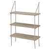 [en.casa] Scaffale da Parete a 3 Ripiani Mobile Sospeso con Corde Piani 60x23 cm in Effetto Legno Regolabili Scaffale Pensile per Arredare Soggiorno Camera Bagno