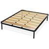 Bed Store SISTEMI RIPOSO Rete a Doghe Larghe 160X190 Matrimoniale Ortopedica Con Doppio Rinforzo e Piedi Avvitabili Con Listello Largo in Betulla