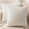 MIULEE Confezione da 2 Fodere Cuscini in Velluto a Coste Decorative Federe Morbido Copricuscini Cuscino Moderne Comodo Robusto per Camera da Divano Letto 40x40cm Bianco