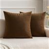 MIULEE Confezione da 2 Federe in Velluto Copricuscini Decorativi Fodere Quadrate per Cuscino per Divano Camera da Letto Casa45X45cm Cioccolato
