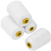 Curtzy Set Rocchetto Filo per Macchina da Cucire Poliestere Bianco (4pz) - Bobine da 11,5 cm x 5460 m - Kit per Cucito e Ricamo