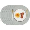 Homcomodar Tovagliette Americane Lavabili Tovagliette Set Di 6 Tovagliette Colazione Resistenti Al Calore Tovagliette Rotonde Per Partito Cucina Scuola Asilo 34cm