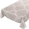 Anro, Quadrata, Tela, tovaglia cerata lavabile, motivo arabesco barocco, 160 x 140 cm, beige freschezza