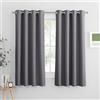 PONY DANCE Tenda Oscurante con Anelli Tende Termiche Isolanti per Interni Decorazione Blackout Curtains Camera da Letto per Finestre Piccole 2 Pezzi L 117 x A 137 cm, Grigio