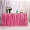 MYMM 6ft / 182cm Rosa Gonna da Tavolo, Garza da scrivania in Tulle Romantico, Decorazione da tavola, tovaglia da Tavolo per Tutu con Fiocchi di Neve, per Shower, Matrimonio, Compleanno,Natale