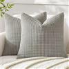 MIULEE Set Kord Velluto Soft Granuli Solid Decorativa Piazza Gettare Federe Set Cuscino per Divano Letto18 X 18 Pollici 45 X 45 cm Poliestere e Misto Poliestere Grigio Chiaro