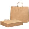 AN HUI MING Sacchetti Carta 27 * 12 * 21cm,Sacchetti Carta con Manici,Buste carta con manico,Sacchetti Regalo,sacchetto regalo marrone con manici intrecciati per bomboniere(20pzs 130gsm)