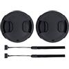 PROfezzion 2 Pezzi Tappo Coprilente 55mm Copriobiettivo Frontale per Nikon D3500 D3400 D5600 con Obiettivo Kit AF-P 18-55mm, per Sony A7 A7II A7III A7IV con Obiettivo Kit FE 28-70mm e altri Obiettivi da 55mm