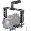 NEEWER Gabbia di Videocamera Kit in Lega d'Alluminio Include:(1)Gabbia di Videocamera+(1)Manico+(2)15mm Barra per Fotocamera DSLR come Canon 5D mark II III 700D 650D Nikon D7200 Pentax Sony Olympus