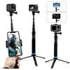 AuyKoo Bastone Selfie per GoPro,Impermeabile Treppiede Alluminio Selfie Stick Monopiede+Clip Smartphone per GoPro Hero 11 10 9 8 7 6 5 4,SJCAM,Sony,Insta360,DJI OSMO,Xiaomi Yi,AKASO,SARGO, Cellulare