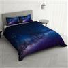 Italian Bed Linen Parure Copripiumino stampa digitale GOODNIGHT - Made in Italy 100% microfibra con trattamento Mano Pesca - Sacco Piumino letto Matrimoniale 250x200 cm con patella + 2 federe - ANDROMEDA