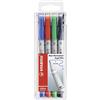 STABILO OHPen universal Cancellabile - Marcatore - Tratto Superfine (0,4 mm) - Astuccio da 4 - Colori assortiti