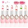 Skynest Rossetto Gelatina Fiore Trasparente - 6 Confezioni Nutriente Idratante Balsamo per Labbra Che Cambia Colore (Rosa)