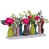 Jinfa Vasi per fiori decorativi ceramica centrotavola design | Multicolore 31x7x11 cm | 10 vasetti