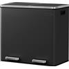 SONGMICS Pattumiera a Doppio Secchio, 2 x 24L, Cestino della Spazzatura con 2 Scomparti, a Pedale, Chiusura Morbida, 2 Secchi Interni e Manici di Plastica, Nero LTB48BK