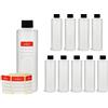 Octopus 10 x 250 ml bottiglie plastica tondo di HDPE con con tappi di vite nero