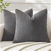 MIULEE Set Kord Velluto Soft Granuli Solid Decorativa Piazza Gettare Federe Set Cuscino per Divano Letto45 X 45 cm Misto Poliestere Grigio