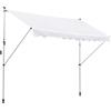 Outsunny Tenda da Sole per Esterno con Manovella, Struttura in Metallo e Pali di Supporto, 300x150cm, Bianco | Aosom