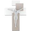 MEMORY SRL CROCIFISSO CAPEZZALE da Parete 60X40 Moderno Cristo Bianco Legno Tortora ME12104NB