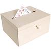 Creative Deco Scatola Porta Buste in Legno per Matrimonio | 29 x 25 x 15 cm | Salvadanaio non Apribile con Coperchio, Serratura e Chiave | Scatola Regalo, Cassetta Porta Carte | Perfetta per Decoupage