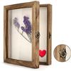 TJ.MOREE Cornice Shadow Box 20x25cm Cornice portafoto con vetrina Shadowbox con medaglie bouquet cimeli posteriori in lino Scatola di memoria per foto militari
