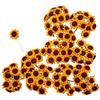 JZK 100 Piccoli Girasoli Finti con Stelo Ferro per Decorazioni bomboniere Matrimonio Compleanno Natale Fiorellini Artificiali per lavoretti bricolage di Biglietti Auguri