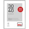 DEHA Design cornice per foto, 30 x 40 cm, alluminio, Struttura Argento Opaco, cornice per fotoper appenderein formato verticale e orizzontale, vetro sintetico, Tribeca