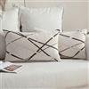 MIULEE Federe Cuscini per Divano Copricuscini Decorativi Rettangolare Chenille Stampata a Raggi Fodere Cuscino Elegante per Camera da Letto Soggiorno 2 Pezzi 30x50cm Bianco Latte