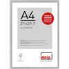 DEHA Design cornice per foto, 21 x 29,7 cm (A4), alluminio, Struttura Argento Opaco, cornice per documentiper appenderein formato verticale e orizzontale, vetro sintetico, Tribeca