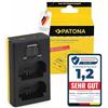 PATONA Caricatore LCD Dual USB-C (5V/2,1A) per Fujifilm NP-W235 - per X-H2 X-H2S, X-T4 X-T5, X-S20, GFX 100S GFX 100 II GFX 50S II - carica 2 batterie insieme con display, compatto da viaggio