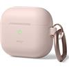 elago Cover in Silicone con Moschettone Compatibile con AirPods 3 - Silicone Premium, Ricarica wireless Disponibile, Protezione Antiurto (Rosa delle Sabbie)