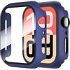 Diruite 2 Pezzi Cover per Apple Watch SE 3/2/1 /Series 6 5 4 40mm Vetro Temperato Pellicola Protettiva,PC Rigido Case Protettiva Ultrasottil Custodia,Blu,40mm