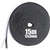 Storystore Nastro autoadesivo in schiuma, guarnizione in gomma per porte e finestre, resistente alle intemperie, anti-collisione, isolamento acustico, lunghezza totale ([12mm(B) x3mm(D) X15m(L)])