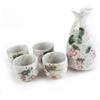 lachineuse - Servizio sake fragole - con 4 ciotole e caraffa - Bicchieri da sake giapponesi - Regalo da tavola asiatico - Servizio sake tradizionale porcellana floreale giapponese cinese - bianco