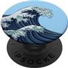 CJ Grips PopSockets La Grande Onda - The Great Wave of Kanagawa Hokusai Anime PopGrip: Impugnatura per Telefoni Cellulari e Tablet Intercambiabile