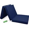 Beautissu Materasso da Campeggio Pieghevole - Materasso Pieghevole Ospiti - Campix 80x195 cm - Soffice Confortevole e Funzionale - Blu - Materasso Traspirante in Microfibra - Lettino da Viaggio