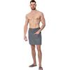 ZOLLNER Kilt grigio da sauna da uomo - Asciugamano sauna in piquè - Cotone - Con elastico e chiusura con bottoni - Tasca con cerniera - lavabile a 60°C - Certificato OEKO TEX