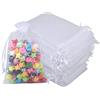 jijAcraft 100pz Sacchetti Regalo in Organza Grandi 13x18cm Borse Organza con Coulisse, per Matrimonio Festa Favore, Caramella, Gioielli (Bianco)