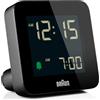 Braun Sveglia Digitale con Snooze, Display LCD negativo, Impostazione Rapida, Sveglia Bip Crescendo in Nero, modello BC09B