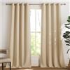 PONY DANCE - Tende oscuranti con occhielli, termiche, set da 2 pezzi, altezza 245 cm x larghezza 140 cm, opache, colore: beige biscotto, per soggiorno