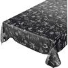 ANRO Tovaglia cerata, lavabile, colore nero, motivo bistro, stile retrò, moderna, 220 x 140 cm
