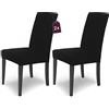 sh SCHEFFLER-HOME LIVE HOMESTYLE SCHEFFLER-HOME Housse de chaise élastique « Mia » en microfibre/lot de 2 / noir/housse de chaise élégante/revêtement pour chaises et sièges